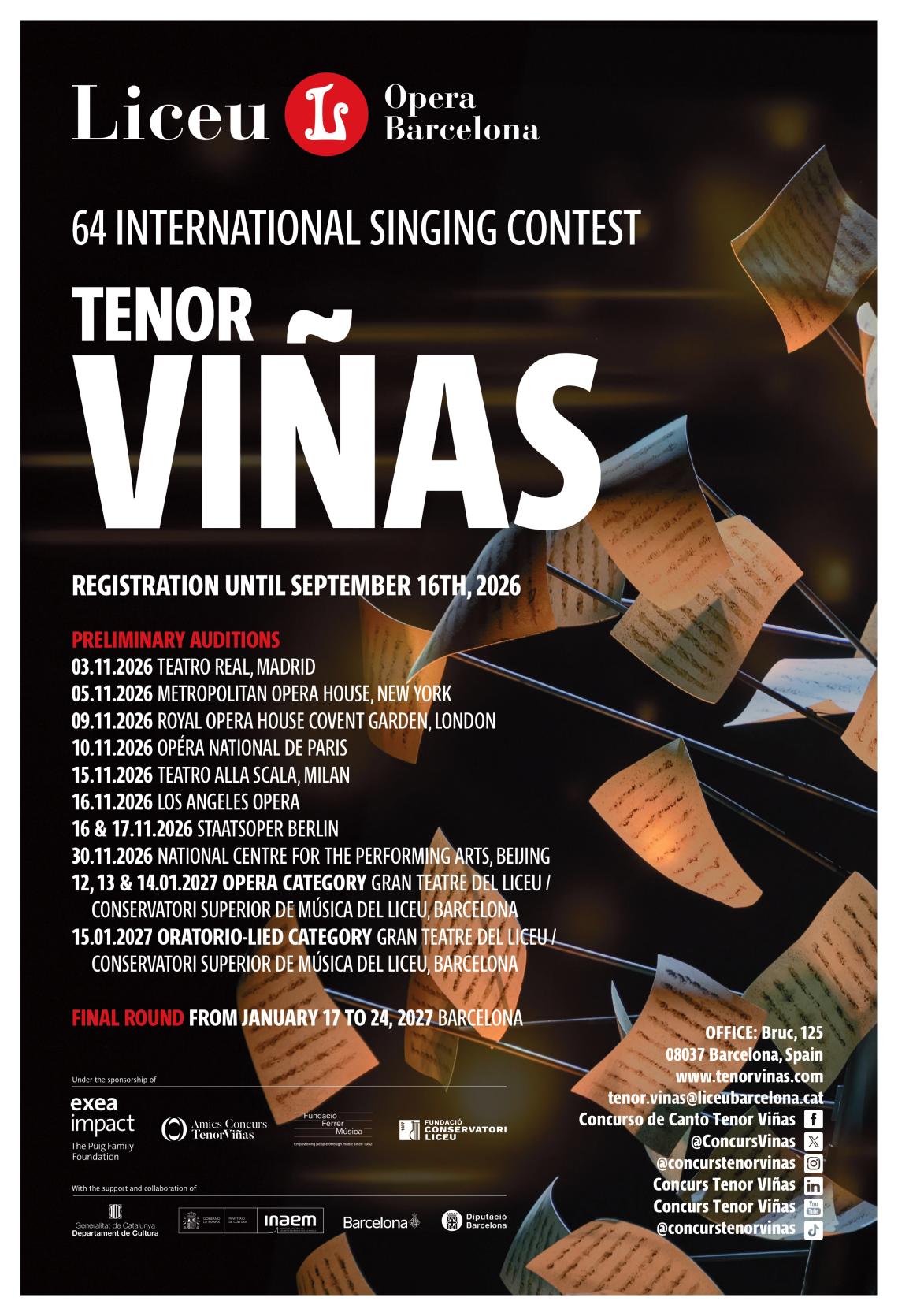 Cartell diptic concurs tenor viñas 64 edició 2027